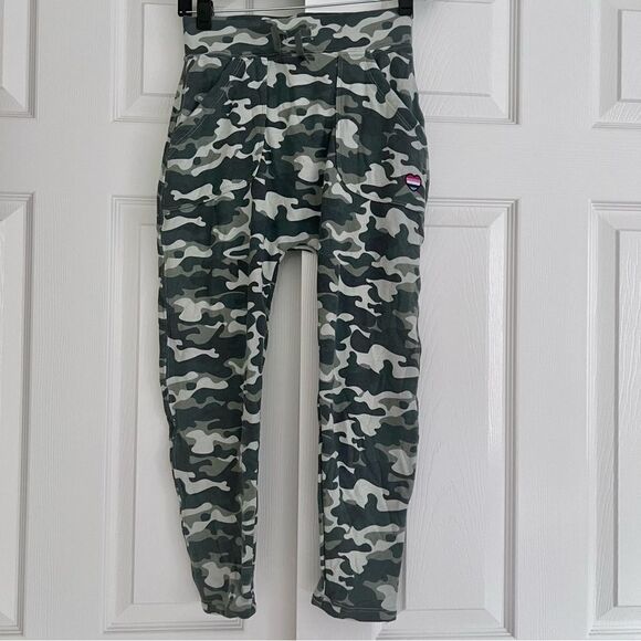 Spiritual Gangster Camo Cotton Blend Harem Sweatpants Green S / 10 NEW - Picture 1 of 7